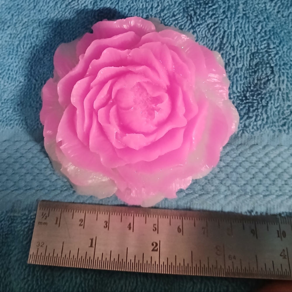 Pink And White Resin Rose Paperweight Art Decor